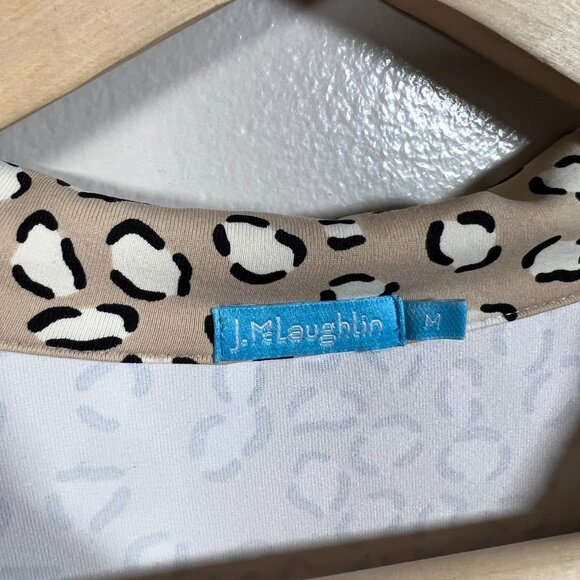 J. Mclaughlin Leopard Shirt Dress Size Medium Animal Print Catalina Cloth Work - Picture 3 of 9